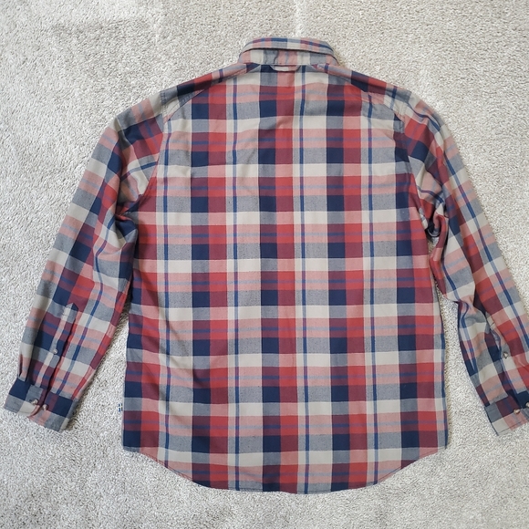 Men's XXL Fjallraven Fjallglim Flannel Shirt Red Blue Plaid EUC Gorpcore - Picture 11 of 14